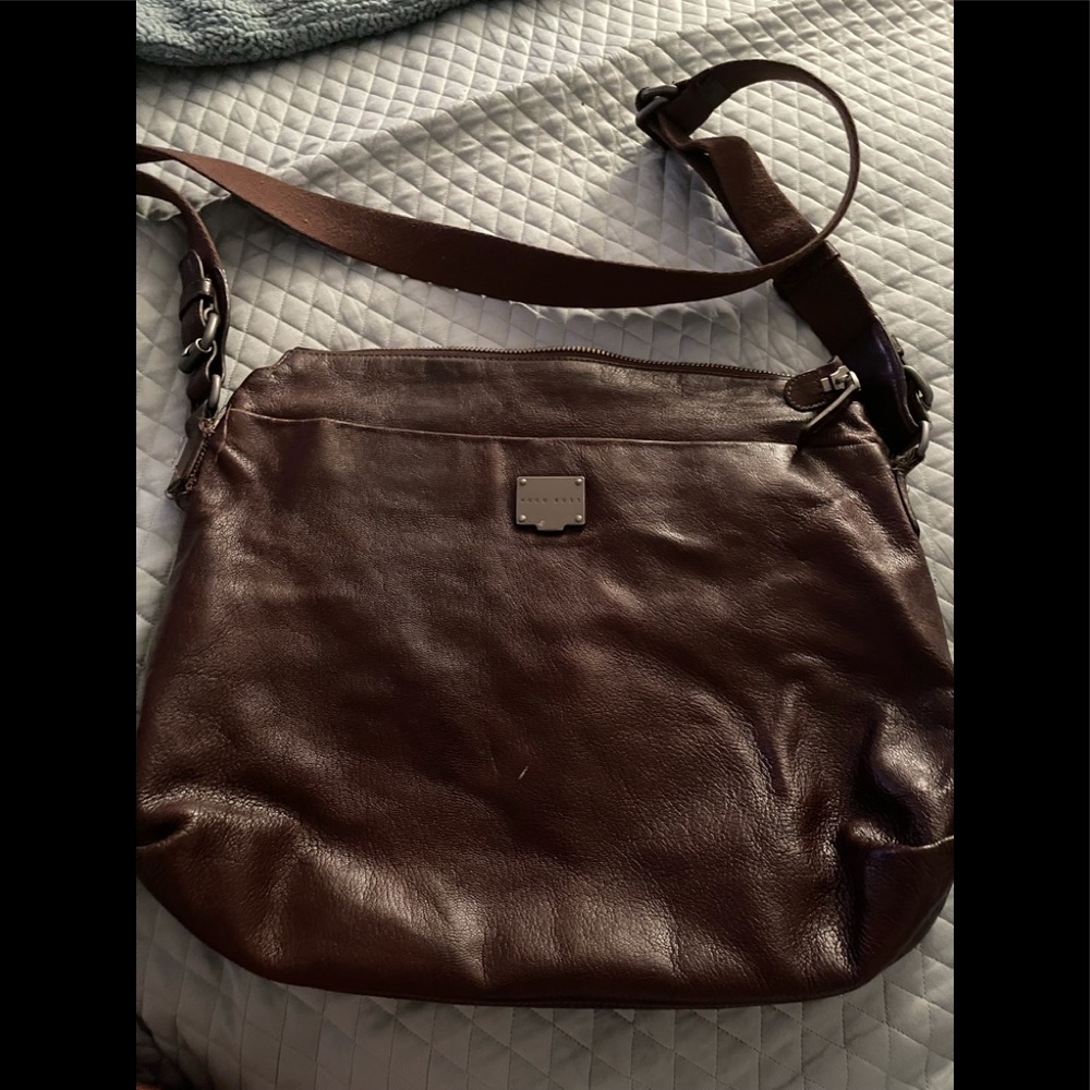 Hugo Boss Leather Messenger Bag